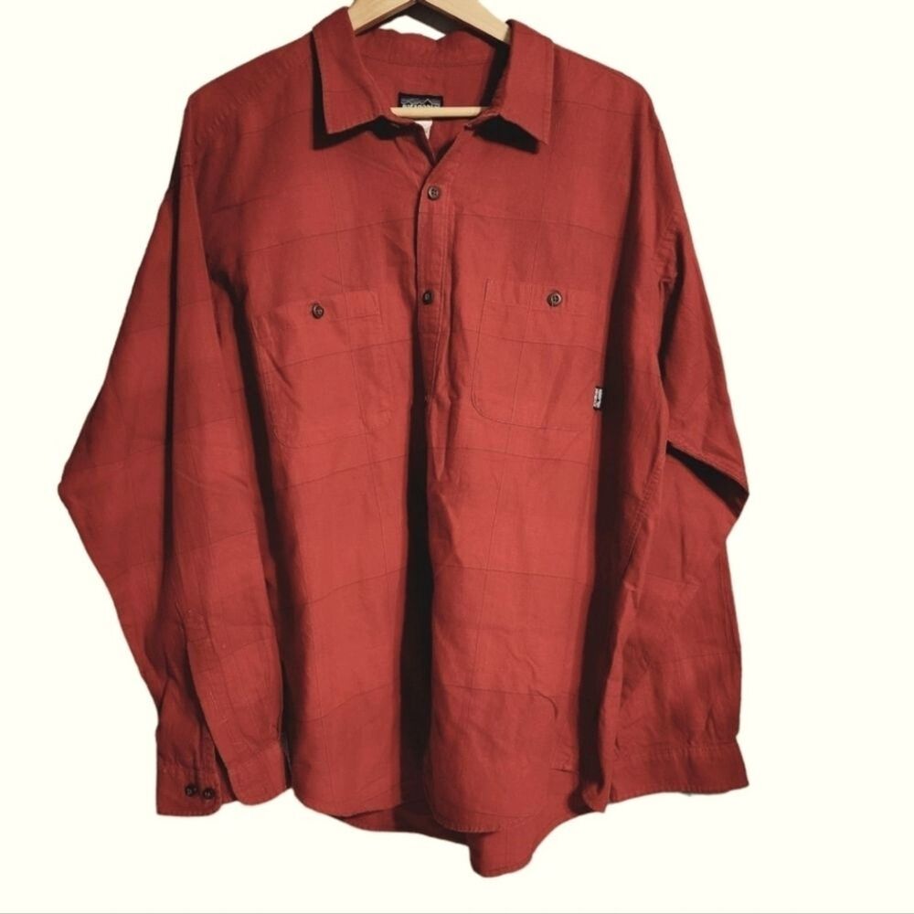 Patagonia Organic Pima Cotton Windowpane Plaid Shirt  Men’s XL